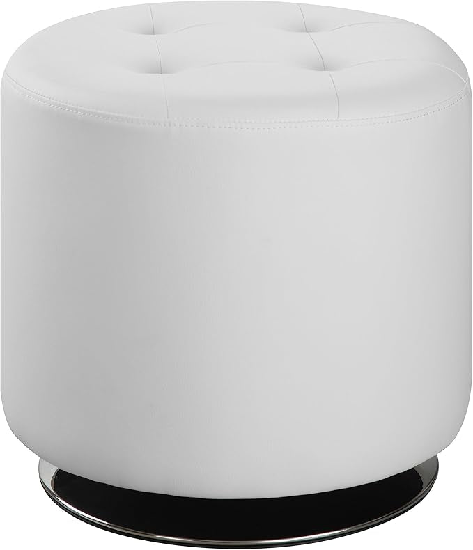 White Bowman - Round Swivel Ottoman 500554