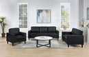 RUTH 3-PIECE UPHOLSTERED TRACK ARM SOFA SET BLACK 508361