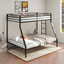 460365 BLACK ALEVERA METAL TWIN OVER FULL BUNK BED