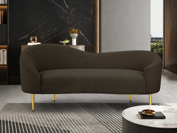 Meridian Ritz Brown Loveseat