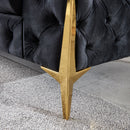 C8001B Black Luxury Armchair w/ Gold legs