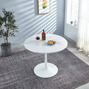DT90M Printed White Marble Dining Table