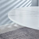 DT90M Printed White Marble Dining Table