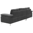 LSEC8036 Corduroy Left Corner Sectional Sofa