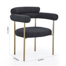 DC02GB Black Dining Chairs with Brushed Gold Base 2/box