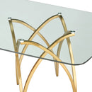 DT030G Glass Top w/ Gold Base Dining Table