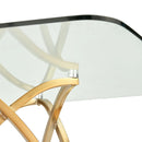 DT030G Glass Top w/ Gold Base Dining Table