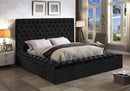 BLACK VELVET QUEEN STORAGE BED FRAME B565