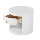 NS002IV Ivory Lacquer Plywood Side Table