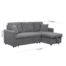SMB8037GY Grey Corduroy Sofa Bed