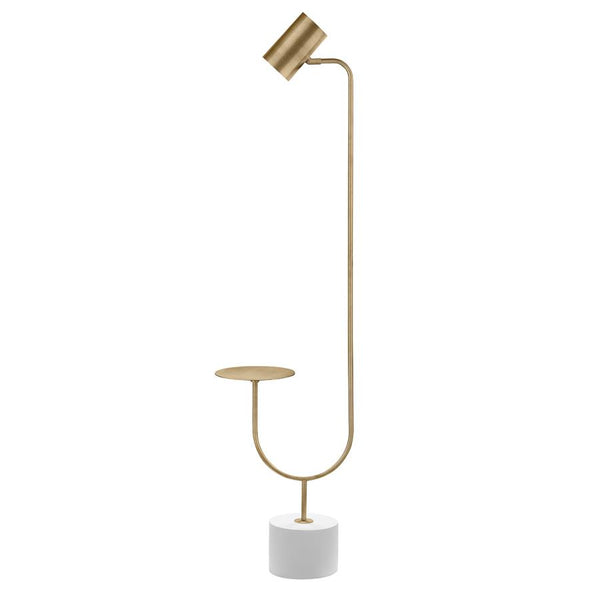 Jodie Round Base Floor Lamp Antique Brass and Grey 923309