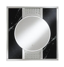 Carter Square LED Wall Mirror Silver and Black 963480