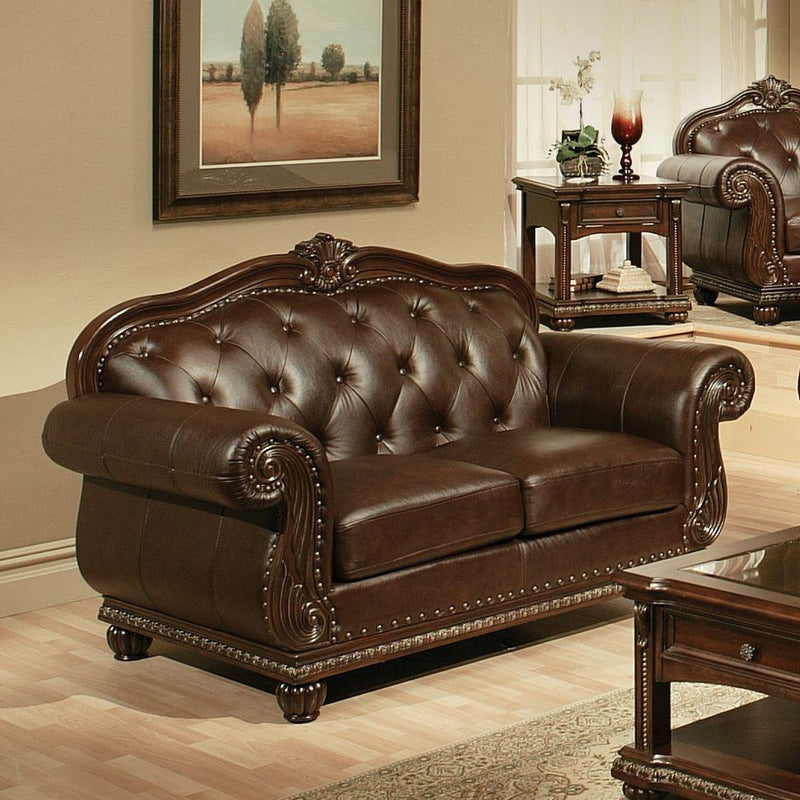 Acme Furniture Anondale Stationary Leather Loveseat 15031 IMAGE 1
