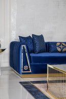 Olympia Navy Velvet Sofa & Loveseat