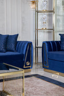 Olympia Navy Velvet Sofa & Loveseat
