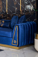 Olympia Navy Velvet Sofa & Loveseat