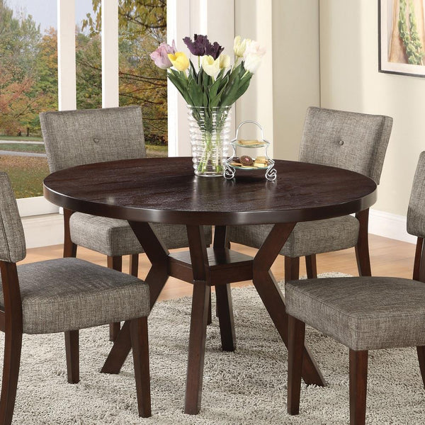 Acme Furniture Round Drake Dining Table with Trestle Base 16250 IMAGE 1