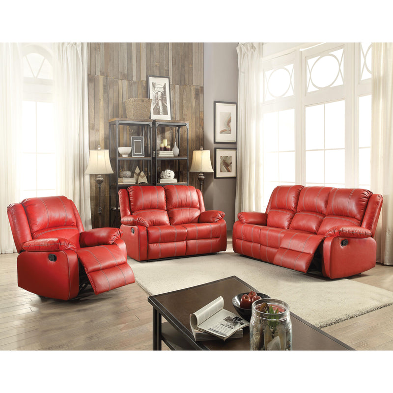Acme Furniture Zuriel Reclining Leather Look Loveseat with Wall Recline 52151 IMAGE 2