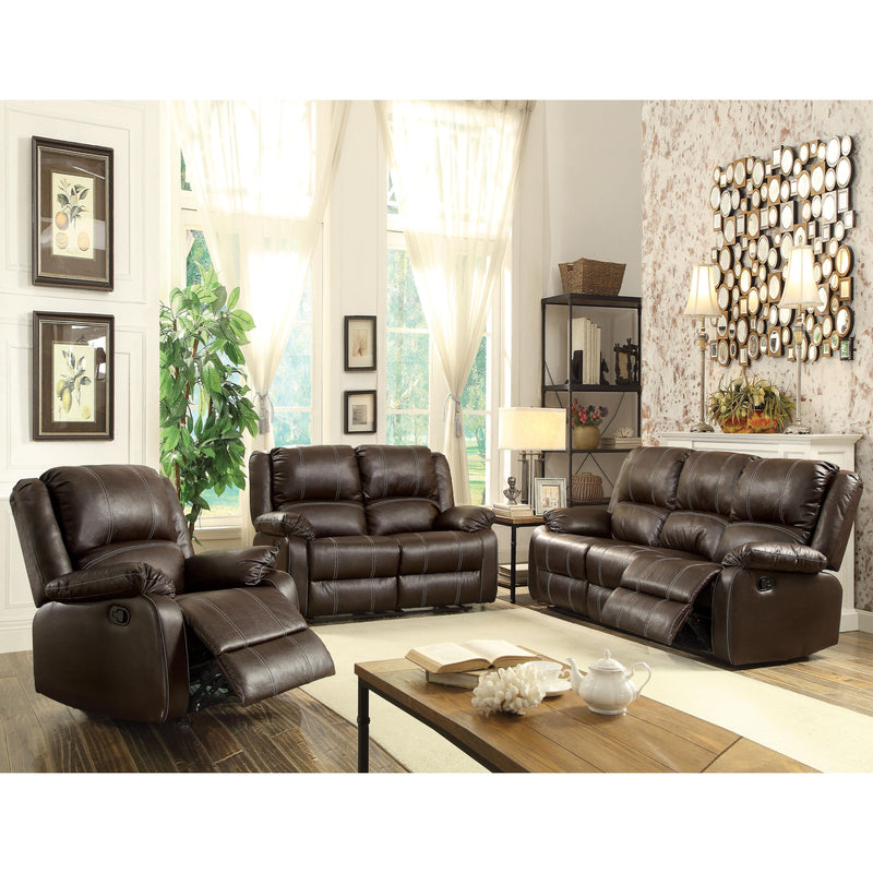 Acme Furniture Zuriel Reclining Leather Look Loveseat 52281 IMAGE 2
