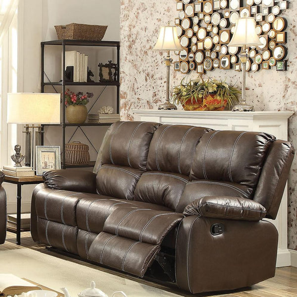 Acme Furniture Zuriel Reclining Leather Look Sofa 52280 IMAGE 1