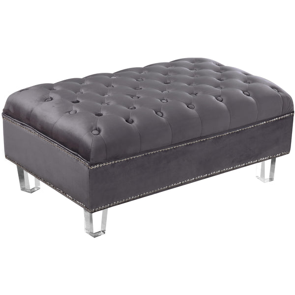 Meridian Lucas Fabric Ottoman 609Grey-Ott IMAGE 1