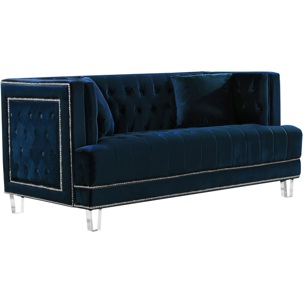 Meridian Lucas Stationary Fabric Loveseat 609Navy-L IMAGE 1