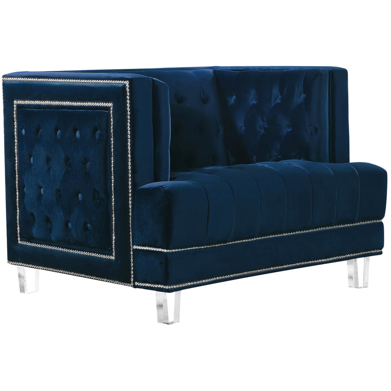 Meridian Lucas Stationary Fabric Chair 609Navy-C IMAGE 1