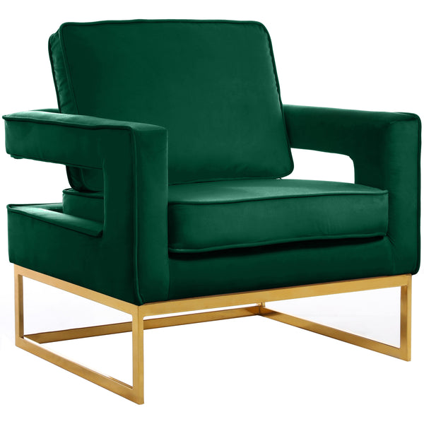 Meridian Noah Stationary Fabric Accent Chair 511Green IMAGE 1