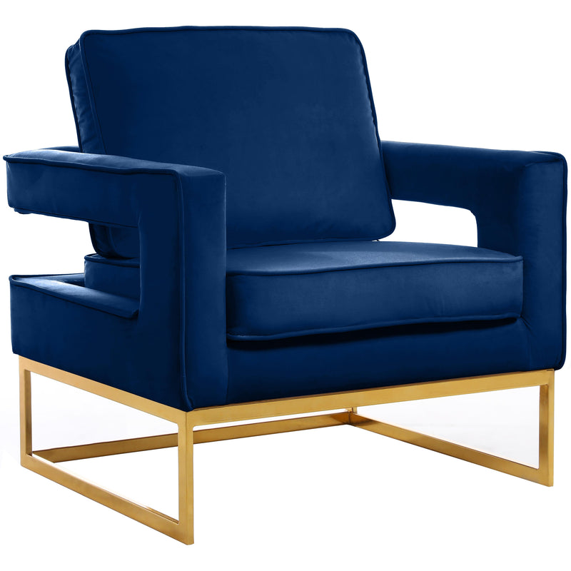 Meridian Noah Stationary Fabric Accent Chair 511Navy IMAGE 1