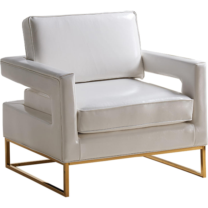 Meridian Amelia Stationary Leather Accent Chair 512White IMAGE 1