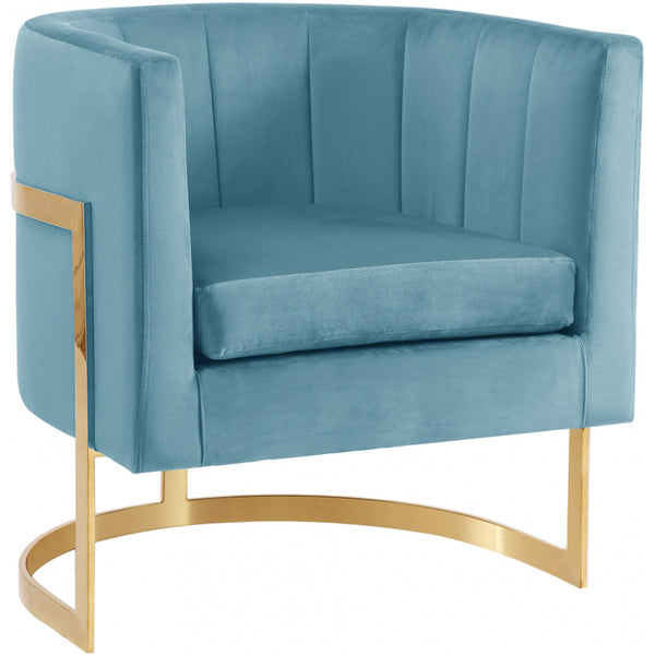 Meridian Carter Stationary Fabric Accent Chair 515Aqua IMAGE 1