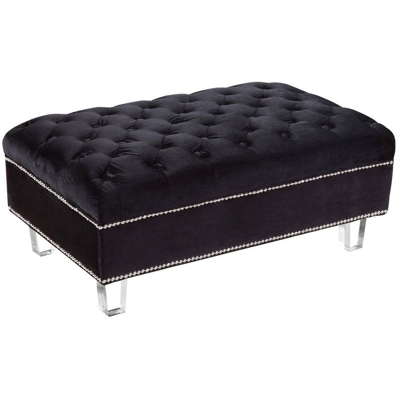 Meridian Lucas Fabric Ottoman 609BL-Ott IMAGE 1