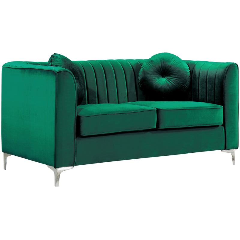 Meridian Isabelle Stationary Fabric Loveseat 612Green-L IMAGE 1