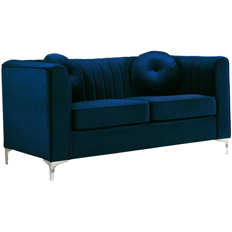 Meridian Isabelle Stationary Fabric Loveseat 612Navy-L IMAGE 1