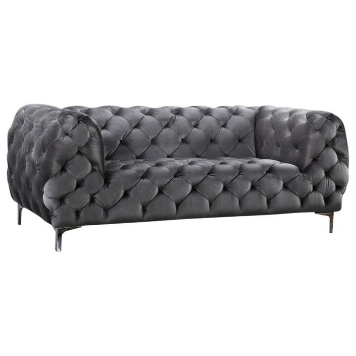 Meridian Mercer Stationary Fabric Loveseat 646GRY-L IMAGE 1
