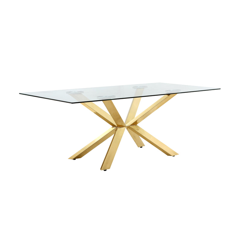 Meridian Capri Dining Table with Glass Top and Pedestal Base 716-T IMAGE 1
