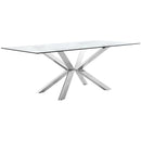 Meridian Juno Dining Table with Glass Top and Pedestal Base 732-T IMAGE 1