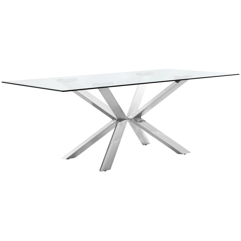 Meridian Juno Dining Table with Glass Top and Pedestal Base 732-T IMAGE 1