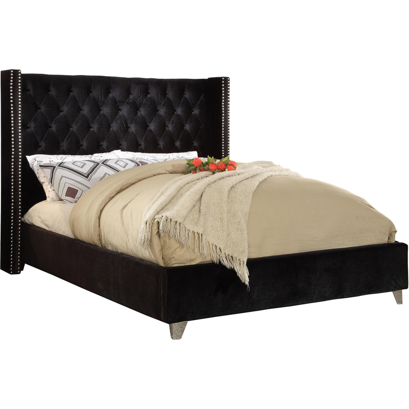 Meridian Aiden King Upholstered Platform Bed AidenBlack-K IMAGE 1
