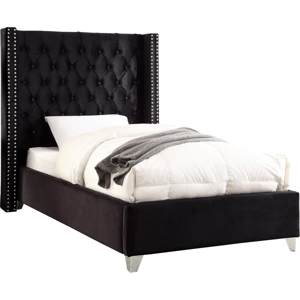 Meridian Aiden Twin Upholstered Platform Bed AidenBlack-T IMAGE 1