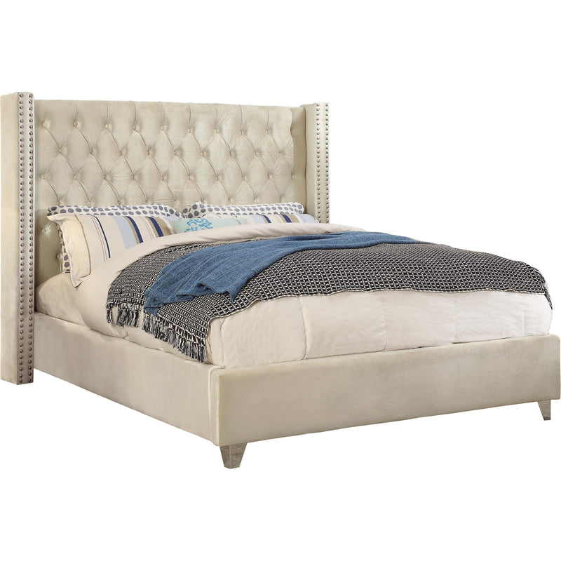 Meridian Aiden Queen Upholstered Platform Bed AidenCream-Q IMAGE 1