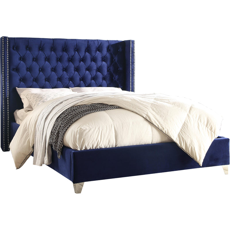 Meridian Aiden Full Upholstered Platform Bed AidenNavy-F IMAGE 1
