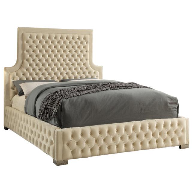 Meridian Sedona Queen Upholstered Platform Bed SedonaCream-Q IMAGE 1