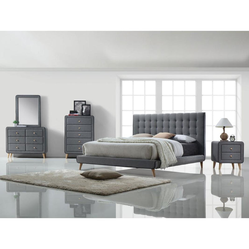 Acme Furniture Valda King Upholstered Platform Bed 24517EK IMAGE 3