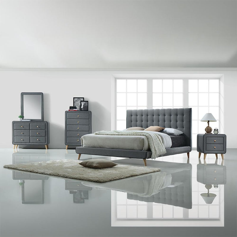 Acme Furniture Valda Queen Upholstered Platform Bed 24520Q IMAGE 3