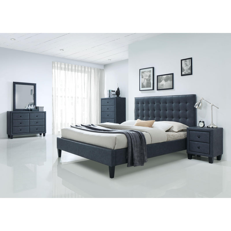 Acme Furniture Saveria Queen Upholstered Panel Bed 25660Q IMAGE 2