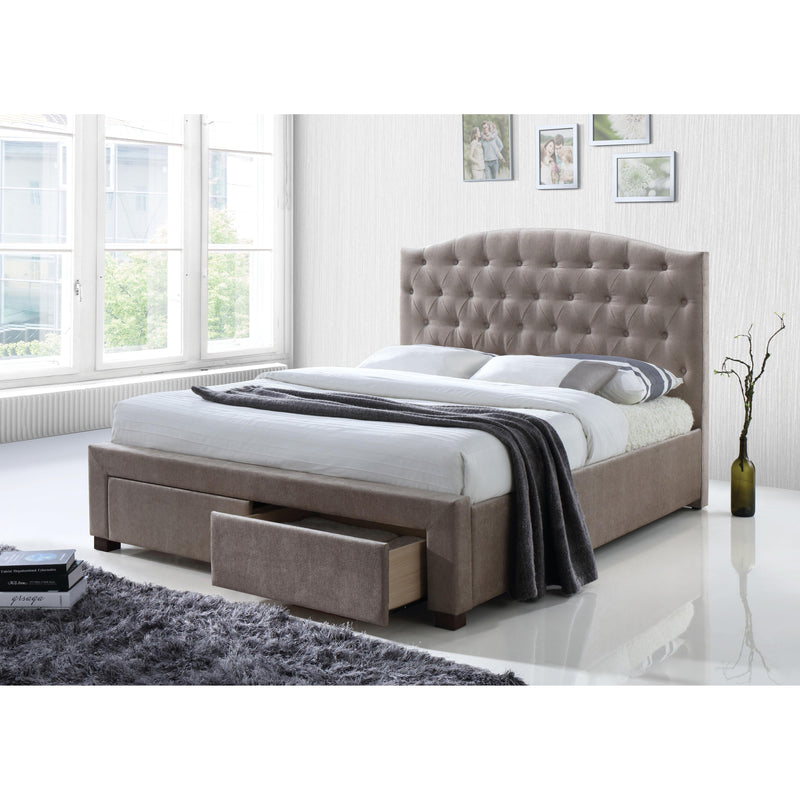 Acme Furniture Denise King Upholstered Panel Bed with Storage 25667EK IMAGE 3