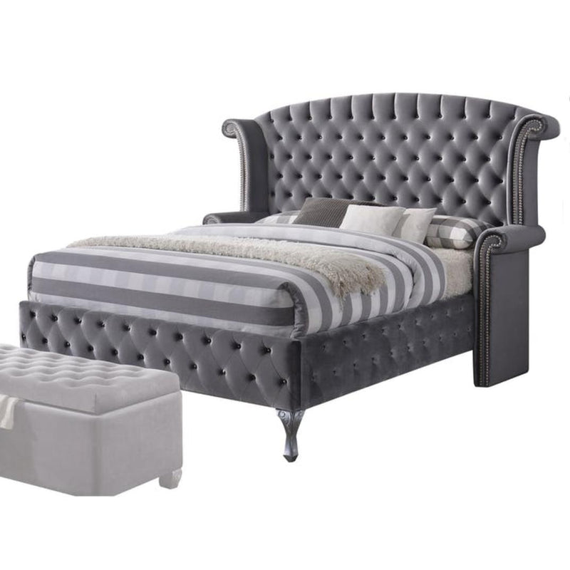 Acme Furniture Rebekah King Upholstered Platform Bed 25816EK IMAGE 1