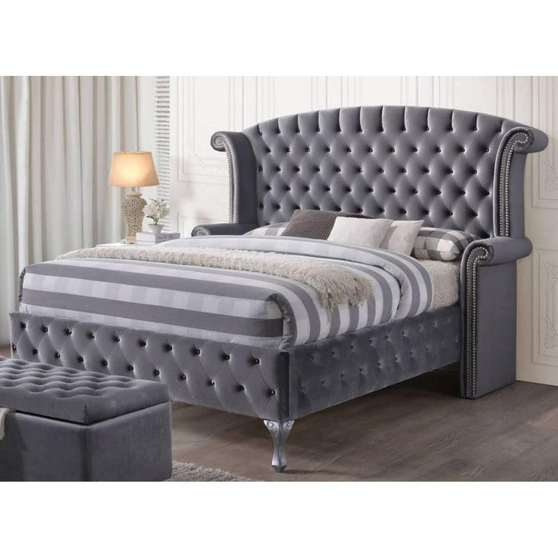 Acme Furniture Rebekah King Upholstered Platform Bed 25816EK IMAGE 2