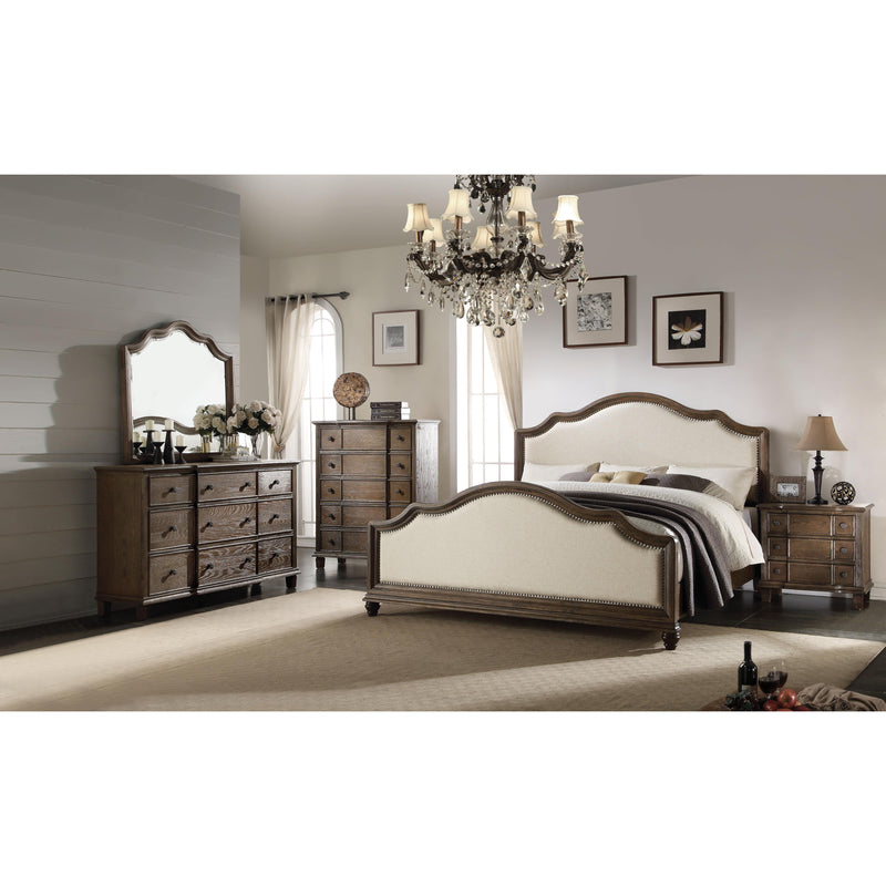 Acme Furniture Baudoin Queen Upholstered Panel Bed 26110Q IMAGE 3